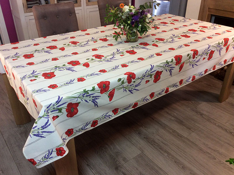 Nappe en toile cirée rectangulaire coquelicots Poppy - 140 x 240