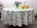 Nappe Colmar rouge ou bleu all over, sur fond blanc cassé, ronde, 100% coton ou coton enduit anti-taches