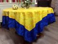 Nappe provençale Tournesol, jaune-bleu, carrée, 150x150 cm, 100% coton 