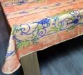 Nappe provençale Glycine orange, bleu ou jaune, rectangulaire, 100% polyester anti-taches
