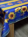 Nappe provençale Tournesols, blé et olives, bleu ou rouge, rectangulaire, 100% polyester anti-taches
