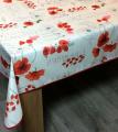 Nappe provençale Coquelicots, rose ou rouge, rectangulaire, 100% polyester anti-taches