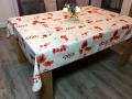 Nappe provençale Coquelicots, rose ou rouge, rectangulaire, 100% polyester anti-taches