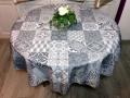 Nappe Azulejos, bleu ou gris, ronde Ø160 cm, 100% polyester anti-taches