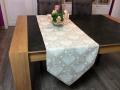 Chemin de Table Coeurs en arabesques, effet lin, 46x175 cm, polycoton