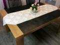 Chemin de Table Coeurs en arabesques, effet lin, 46x175 cm, polycoton