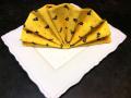 Serviette provençale Tradition,  Bouquets de fleurs, sur fond jaune ou orange, 45x45 cm, 100% coton