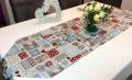 Chemin de Table, Patch Bonhommes de neige et moufles, polycoton jacquard