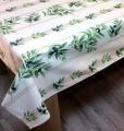 Nappe provençale Maussane, linéaire sur fond écru, rectangulaire, 100% coton et coton enduit anti-taches
