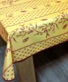 Nappe provençale Cigales olives beige, jaune ou bleu, rectangulaire, 100% polyester anti-taches