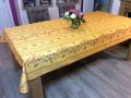 Nappe provençale Cigales olives beige, jaune ou bleu, rectangulaire, 100% polyester anti-taches