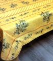 Nappe provençale, Olivou, jaune ou beige, rectangulaire, 100% polyester anti-taches