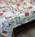 Nappe d'hiver, Patchwork Bonhommes de neige et moufles, rectangulaire, polycoton jacquard