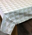 Nappe de Noël, Salla Lurex, sapins allover, beige irisé, rectangulaire, polycoton jacquard réversible
