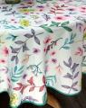 Nappe Frechy, florale multicolore , sur un fond blanc, ronde Ø180 cm, 100% polyester anti-taches