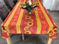 Nappe provençale Tournesols, blé et olives, bleu ou rouge, rectangulaire, 100% polyester anti-taches