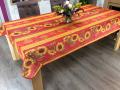 Nappe provençale Tournesols, blé et olives, bleu ou rouge, rectangulaire, 100% polyester anti-taches