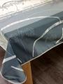 Nappe  Astrid, Traits géométriques, sur fond gris-crème, rectangulaire, 100% polyester anti-taches