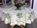 Nappe provençale, Olivou, jaune ou beige, ronde Ø160 cm,  polyester anti-taches