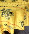 Nappe provençale, Olivou, jaune ou beige, ronde Ø160 cm,  polyester anti-taches