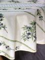 Nappe provençale, Olivou, jaune ou beige, ronde Ø160 cm,  polyester anti-taches