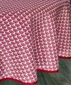 Nappe Éventails, rouge, ronde Ø160 cm, 100% polyester anti-taches