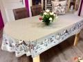 Nappe hivernale, Ours polaire à Noël, centrée, ovale 160x250 cm, polycoton jacquard