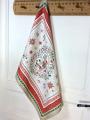 Torchon Montagne hiver, rennes, chalet, flocons, neige, rouge, beige, blanc, rectangulaire, 50x70 cm, 100% coton jacquard 