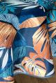 Nappe Feuillage des tropiques, sur fond bleu ou kaki, ronde Ø 180 cm, 100% polyester anti-taches