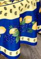 Nappe provençale centrée, Citrons, vert,rouge ou bleu ronde Ø180 cm, 100% polyester anti-taches