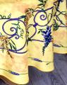 Nappe provençale centrée, Glycine jaune ou orange, ronde Ø180 cm, 100% polyester anti-taches