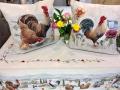 Housse de coussin, poussins, Maman poule, Papa coq, carrée 45x45 cm, polycoton jacquard