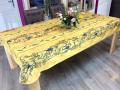 Nappe provençale Glycine orange, bleu ou jaune, rectangulaire, 100% polyester anti-taches