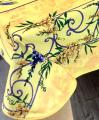 Nappe provençale Glycine orange, bleu ou jaune, rectangulaire, 100% polyester anti-taches