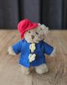 Peluche ourson, Paddington, chapeau rouge, veste bleu, 15 ou 38 cm, polyester