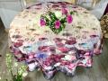 Nappe proven&ccedil;ale, Brume de pavots violets et roses, ronde &Oslash;160 cm, 100% polyester anti-taches