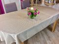 Nappe &Eacute;ventails, beige, ovale 150x240 cm, 100% polyester anti-taches
