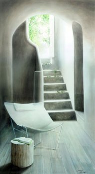Tableau Escalier vers la lumière, peinture sur toile, 100x55 cm