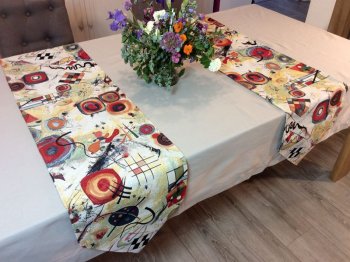 Chemin de Table, Peinture Kandy, polycoton jacquard