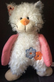 Peluche Chat Corps Blanc Et Bras Rayures Rouges Polyester 31 Cm Picaflor Peluche Chat Corps Blanc Et Bras Rayures Rouges Polyester 31 Cm Picaflor