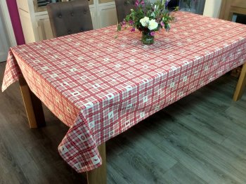 Nappe Au coeur de l'Alsace carreaux rouge ou bleu, rectangulaire, 100% coton ou coton enduit