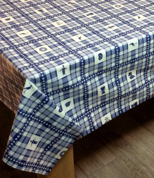 Nappe Au coeur de l'Alsace carreaux bleu ou rouge, carrée, 100% coton ou coton enduit anti-taches