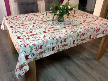Nappe Personnages de Noël, rectangulaire, polycoton