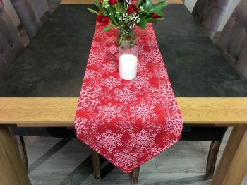 1 ou 2 chemins de table en feutrine flocon rouge pour Noël